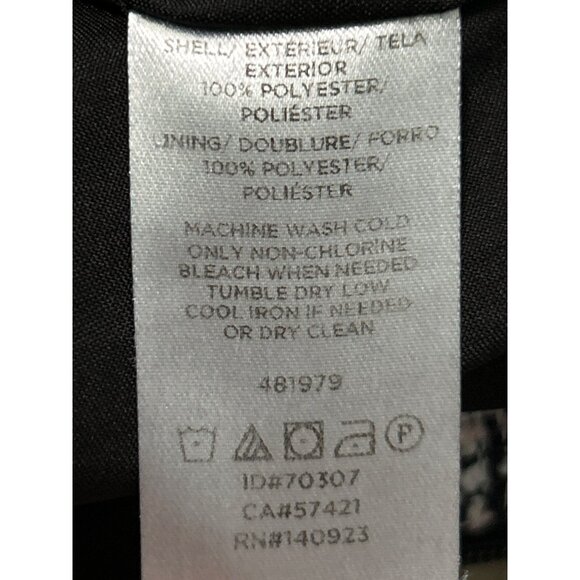 LOFT Women's Plaid Tweed Mini Skirt Size 0 Black White Red Zip Accent Academia - Picture 7 of 7